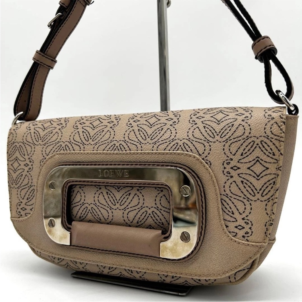 Loewe Beige Patterned Shoulder Bag - image 1